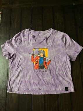 Vintage-Style Anime Graphic Tee Purple Manga Shirt Streetwear Unisex